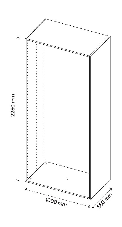  Corp de mobilier modular, alb, D58H225W100  GoodHome Atomia