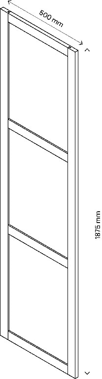 Usa dressing, sticla, stejar, W50Xh187 • GoodHome Atomia