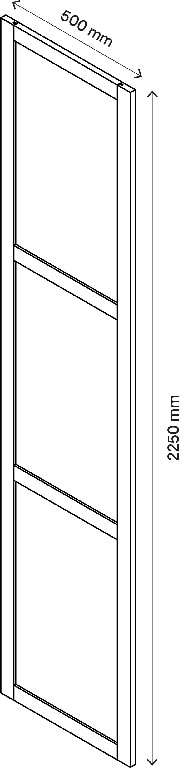 Usa dressing, sticla, W50Xh225 gri stejar • GoodHome Atomia