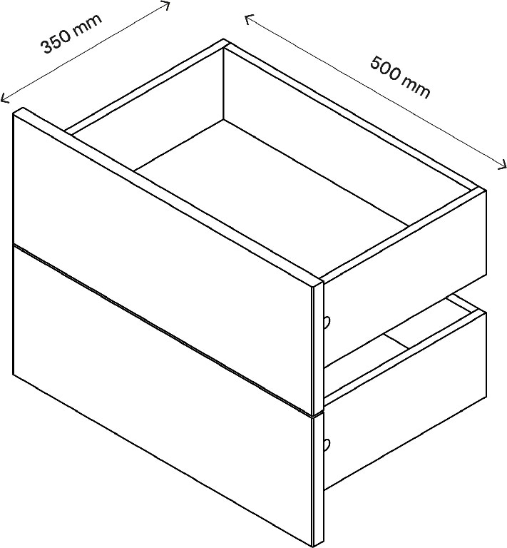 Sertar exterior, 35 x 50 cm Gri stejar 2 bucati  GoodHome Atomia
