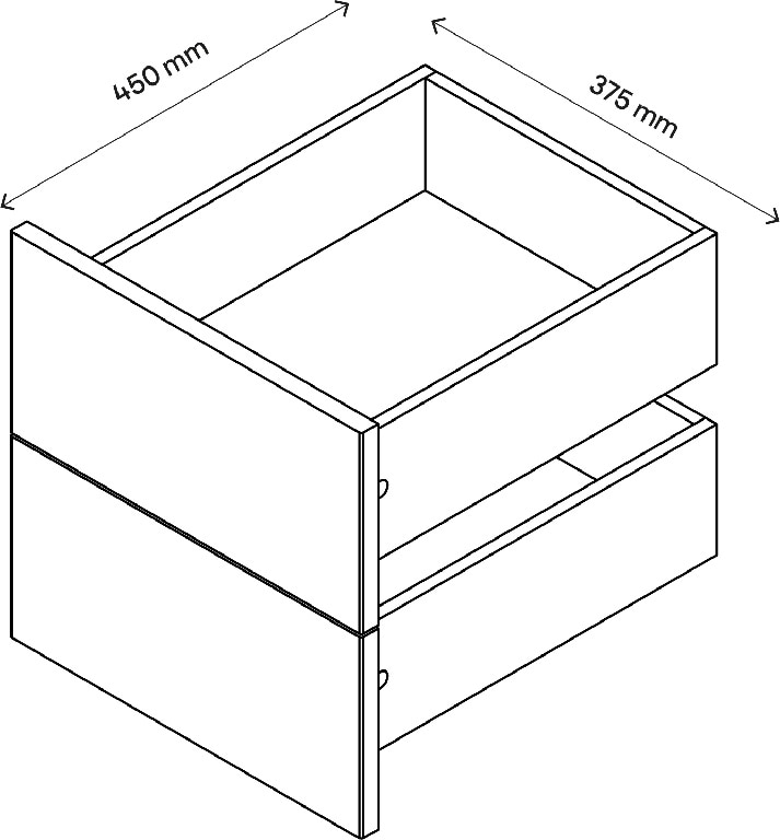 Sertar exterior, 45 x 37 cm stejar  2 bucati • GoodHome Atomia