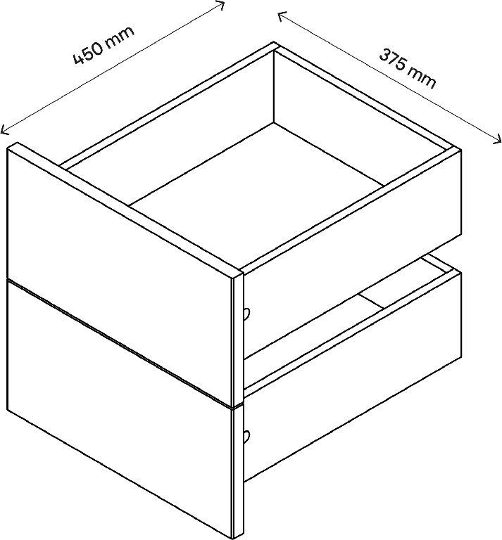 Sertar exterior, 45 x 37 cm Gri stejar 2 bucati • GoodHome Atomia