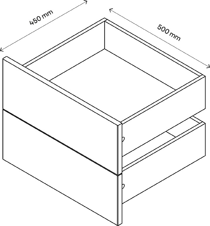 Sertar exterior, 45 x 50 cm Gri stejar 2 bucati  GoodHome Atomia