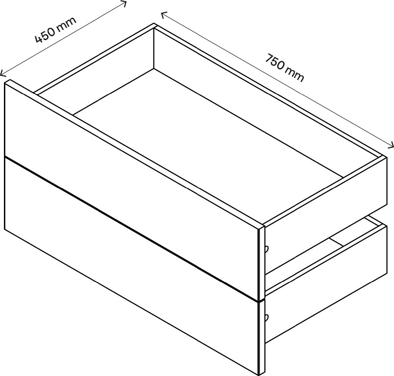 Sertar exterior, 45 x 75 cm, alb, set 2 bucati  GoodHome Atomia