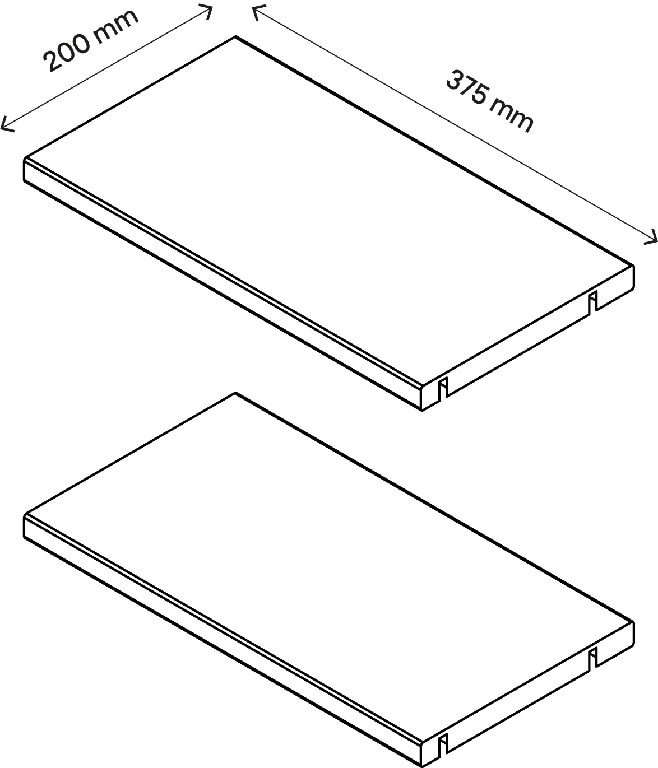 Pachet 2 rafturi, albe, 37 x 20 cm • GoodHome Atomia