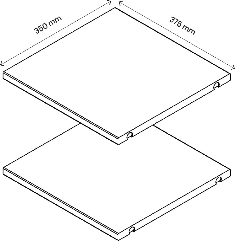 Pachet 2 rafturi, stejar, 37 x 35 cm  GoodHome Atomia