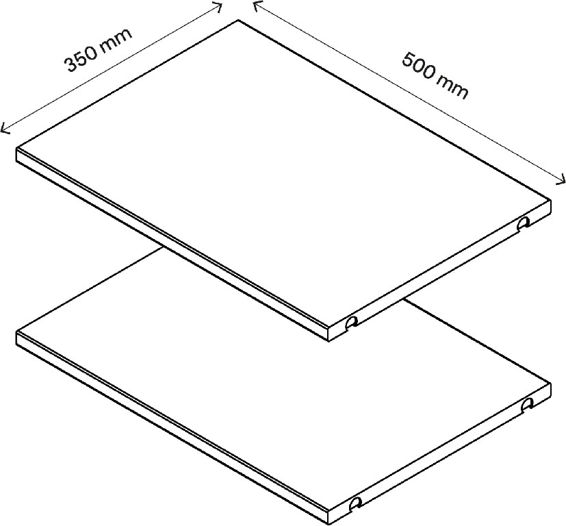 Pachet 2 rafturi, stejar, 50 x 35 cm • GoodHome Atomia