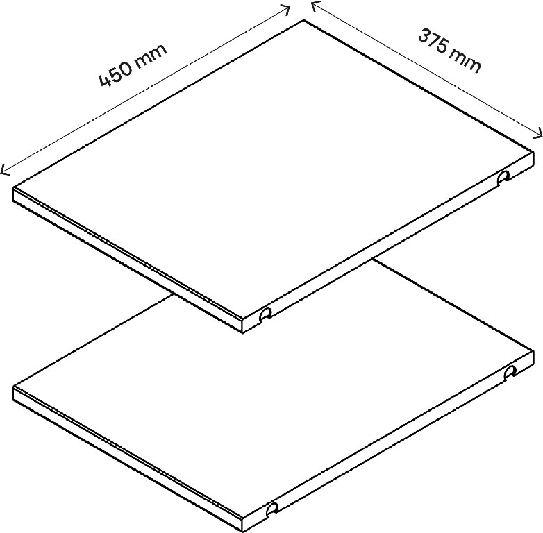 Pachet 2 rafturi, alb, 37 x 45 cm • GoodHome Atomia