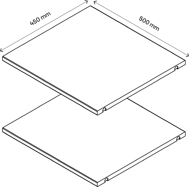 Pachet 2 rafturi, alb, 50 x 45 cm  GoodHome Atomia