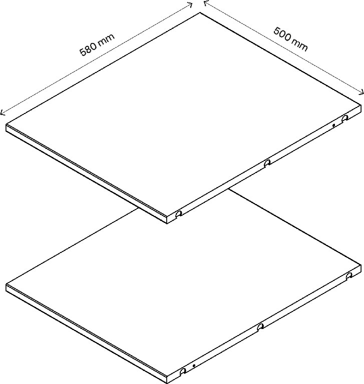 Pachet 2 rafturi, gri stejar, 50 x 58 cm • GoodHome Atomia