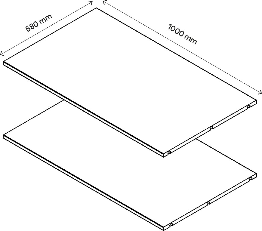 Pachet 2 rafturi, stejar, 100 x 58 cm GoodHome Atomia