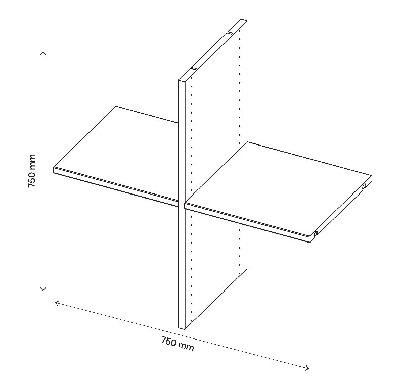 Rafturi stejar, 75 x 75 cm • GoodHome Atomia