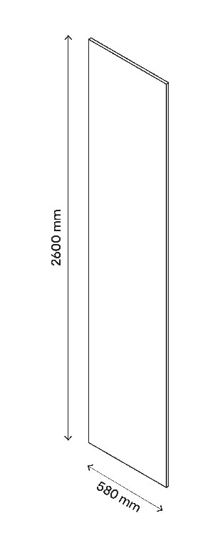 Panou de capat, alb, 260 x 58 cm