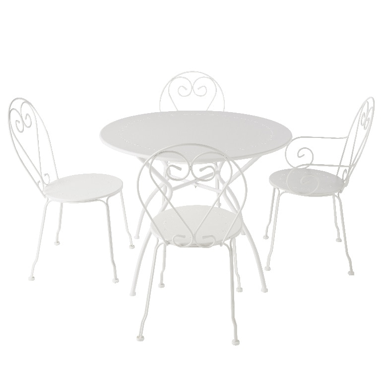 Masa de gradina, otel, crem, rotunda, 4 persoane, 95 x 72 cm  GoodHome vernon