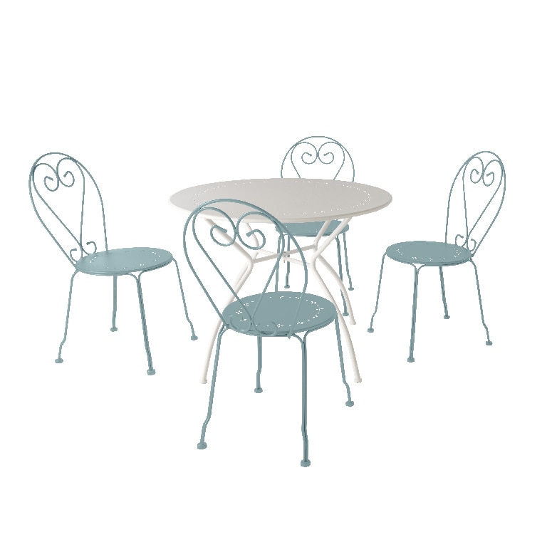 Masa de gradina, otel, crem, rotunda, 4 persoane, 95 x 72 cm  GoodHome vernon