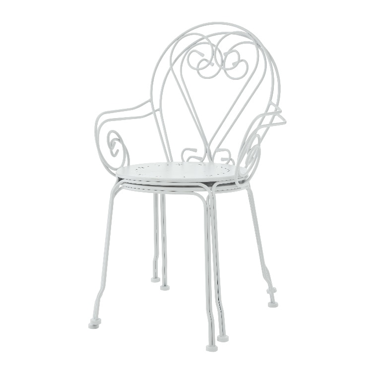 Scaun de gradina si terasa GoodHome Vernon, alb, metalic, 52 x 88 x 54 cm