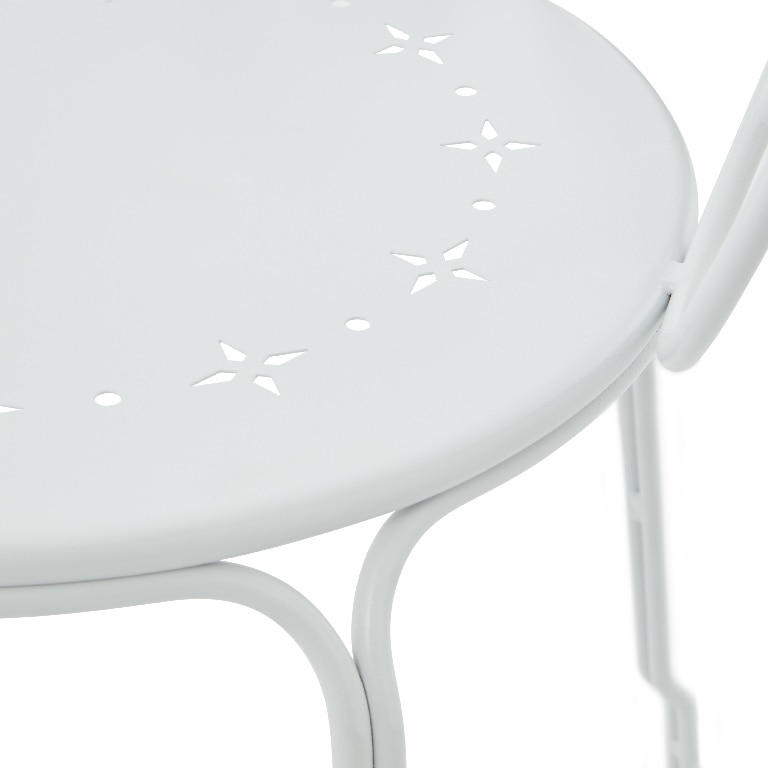 Scaun de gradina si terasa GoodHome Vernon, alb, metalic, 52 x 88 x 54 cm