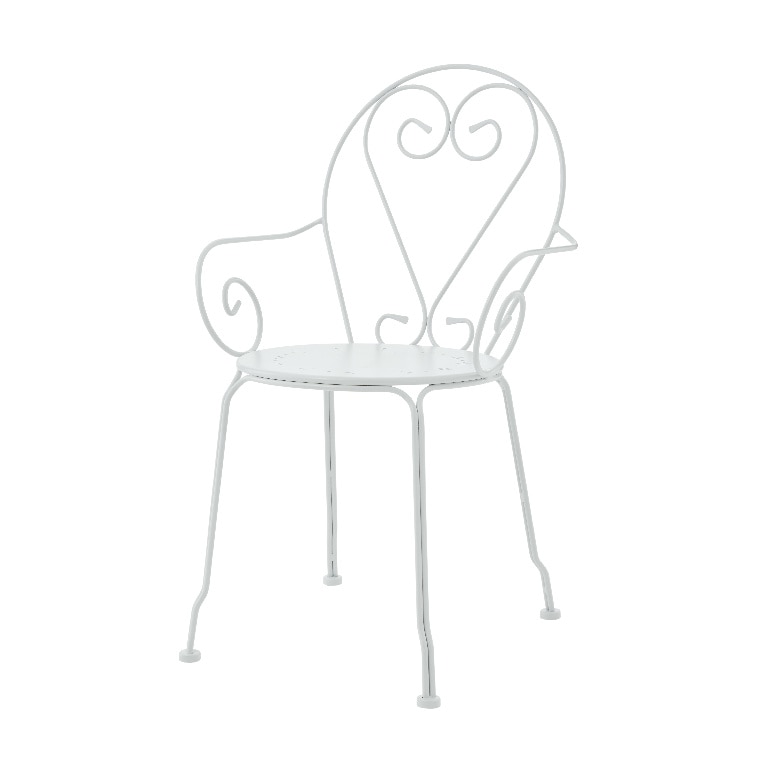 Scaun de gradina si terasa GoodHome Vernon, alb, metalic, 52 x 88 x 54 cm