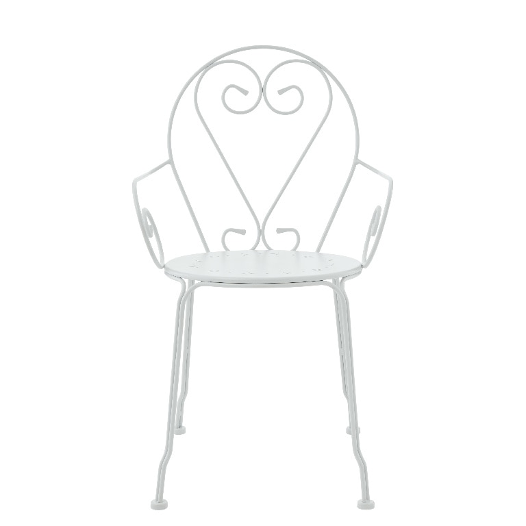 Scaun de gradina si terasa GoodHome Vernon, alb, metalic, 52 x 88 x 54 cm