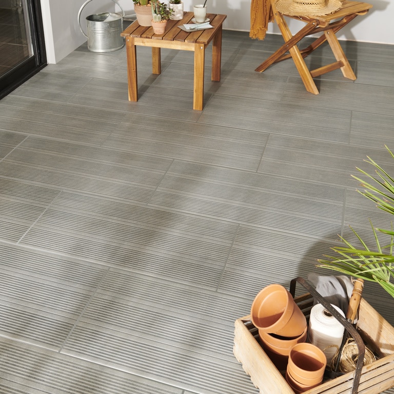 Gresie Exterior, Antracit, Portelan, 75 x 37 cm, tip parchet, suprafata 1,11 mp  GoodHome Kontempo