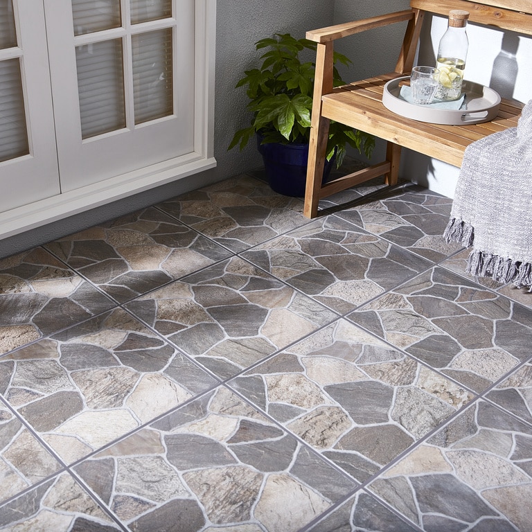 Gresie Exterior, Gri, Portelan, 45 x 45 cm, suprafata 1,215 mp  GoodHome Piazza