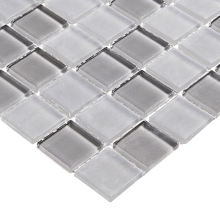 Mozaic interior, gri, sticla, patrat, 30 x 30 cm x 4 mm Glina