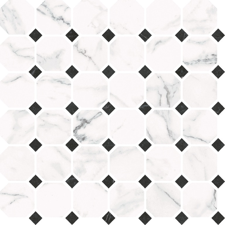 Mozaic ceramic decorativ GoodHome, 31x31 cm, alb-negru