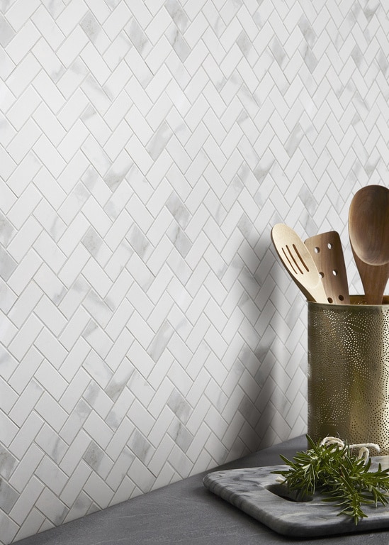 Mozaic portelanat decorativ GoodHome Ultimate Marble, 30x30 cm, alb