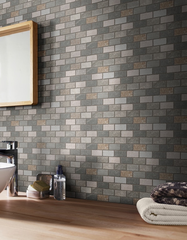 Mozaic interior, bej, piatra naturala, patrat, 30 x 30 cm x 10 mm  GoodHome Quartzite