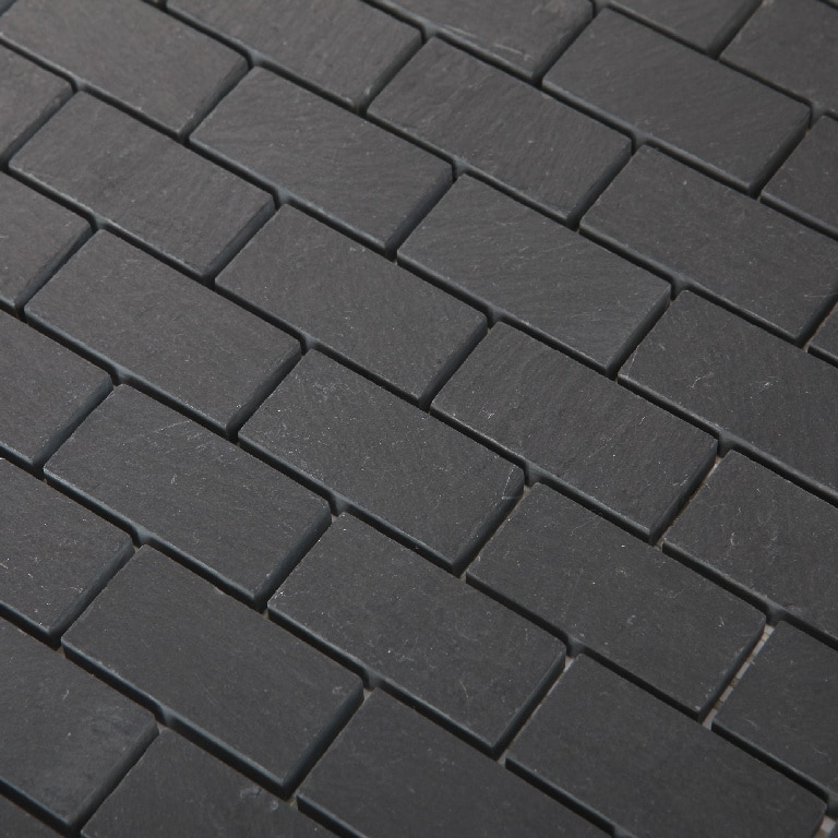 Mozaic interior, antracit, piatra naturala, patrat, 30 x 30 cm x 10 mm  GoodHome Slate