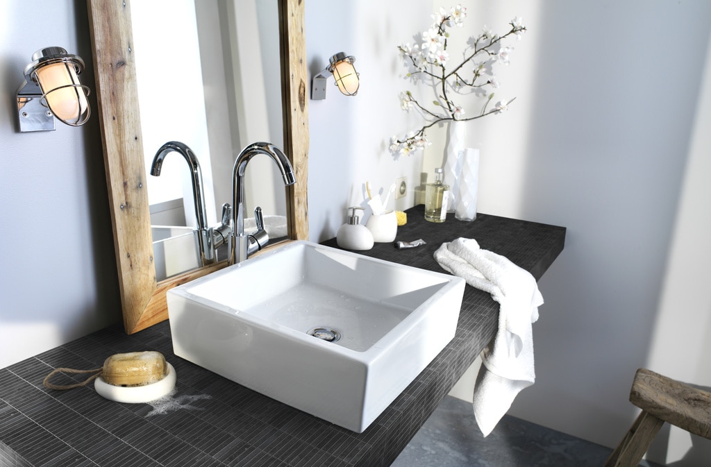 Mozaic interior, antracit, piatra naturala, patrat, 30.4 x 30.3 cm x 10 mm  GoodHome Slate