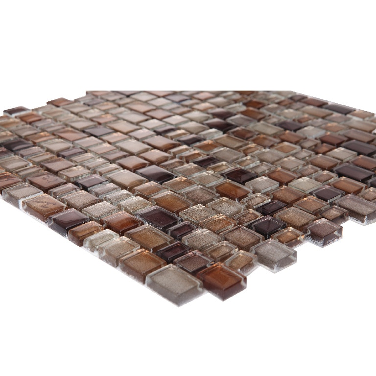 Mozaic interior, maro, sticla, patrat, 30.7 x 31.3 cm x 8 mm  GoodHome Saphyr