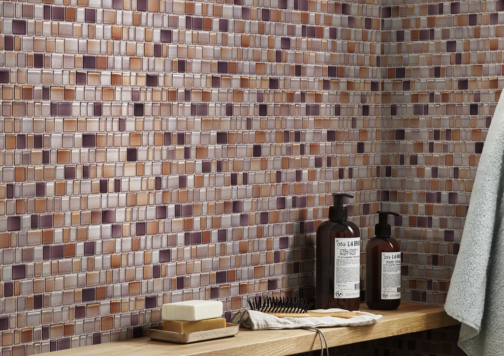 Mozaic interior, maro, sticla, patrat, 30.7 x 31.3 cm x 8 mm  GoodHome Saphyr