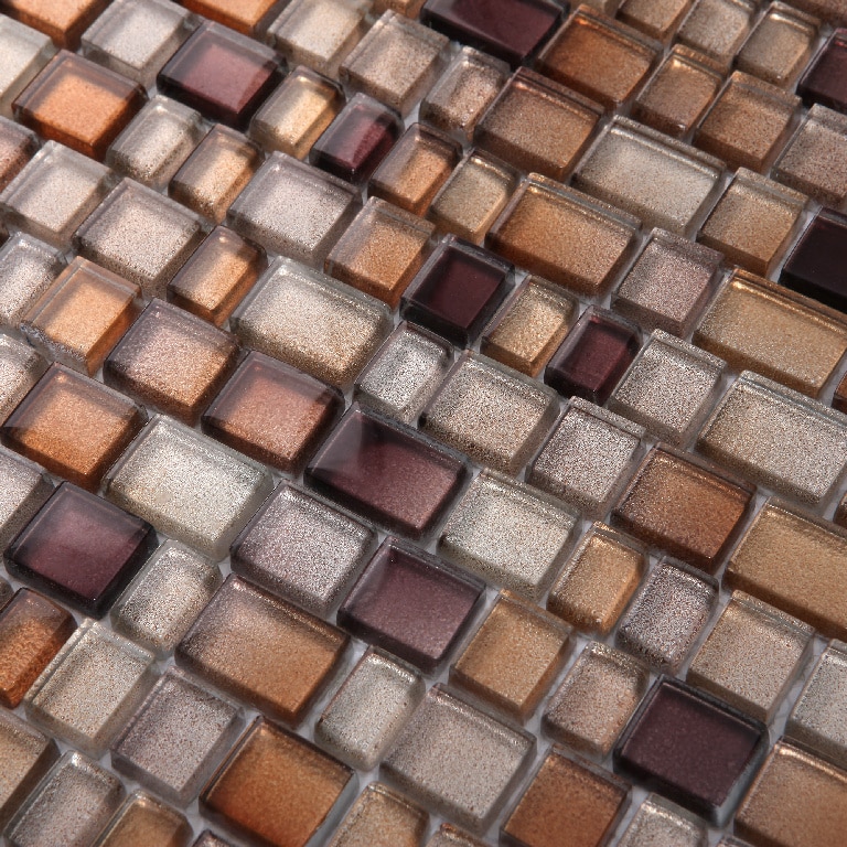 Mozaic interior, maro, sticla, patrat, 30.7 x 31.3 cm x 8 mm  GoodHome Saphyr