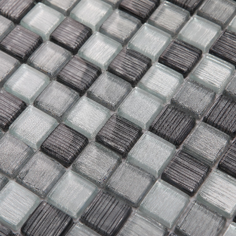 Mozaic interior, gri, sticla, patrat, 30 x 30 cm x 8 mm  GoodHome Fazos