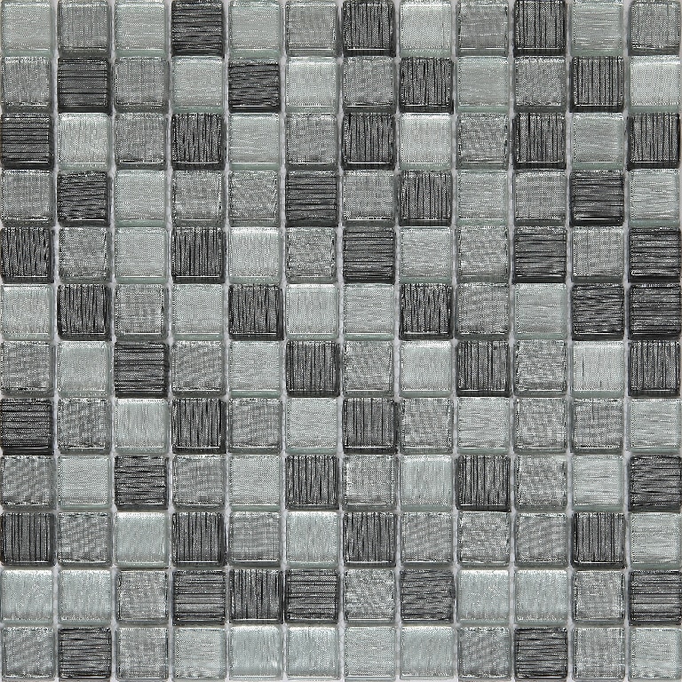 Mozaic interior, gri, sticla, patrat, 30 x 30 cm x 8 mm  GoodHome Fazos