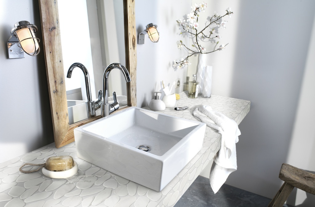 Mozaic interior, bej, piatra naturala, patrata, 31.5 x 31.5 cm x 8 mm  GoodHome Malaca