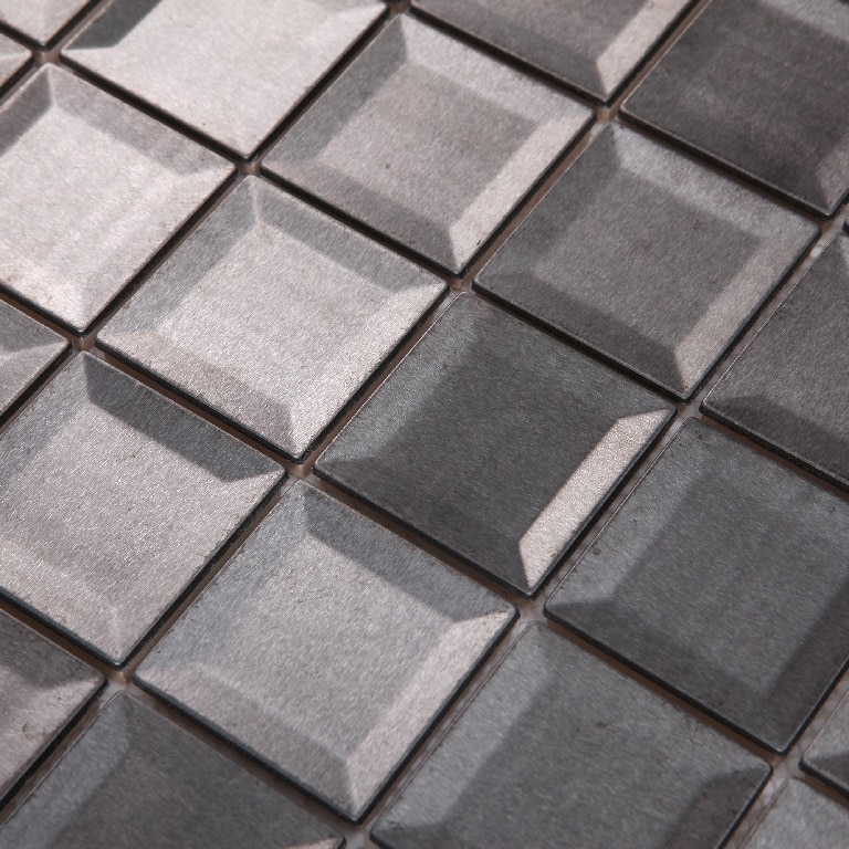 Mozaic interior, negru, otel inoxidabil, patrat, 30 x 30 x 9 mm  GoodHome Manza