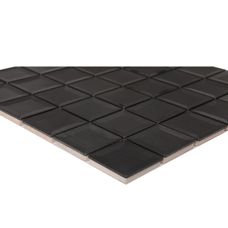 Mozaic interior, negru, otel inoxidabil, patrat, 30 x 30 x 9 mm  GoodHome Manza