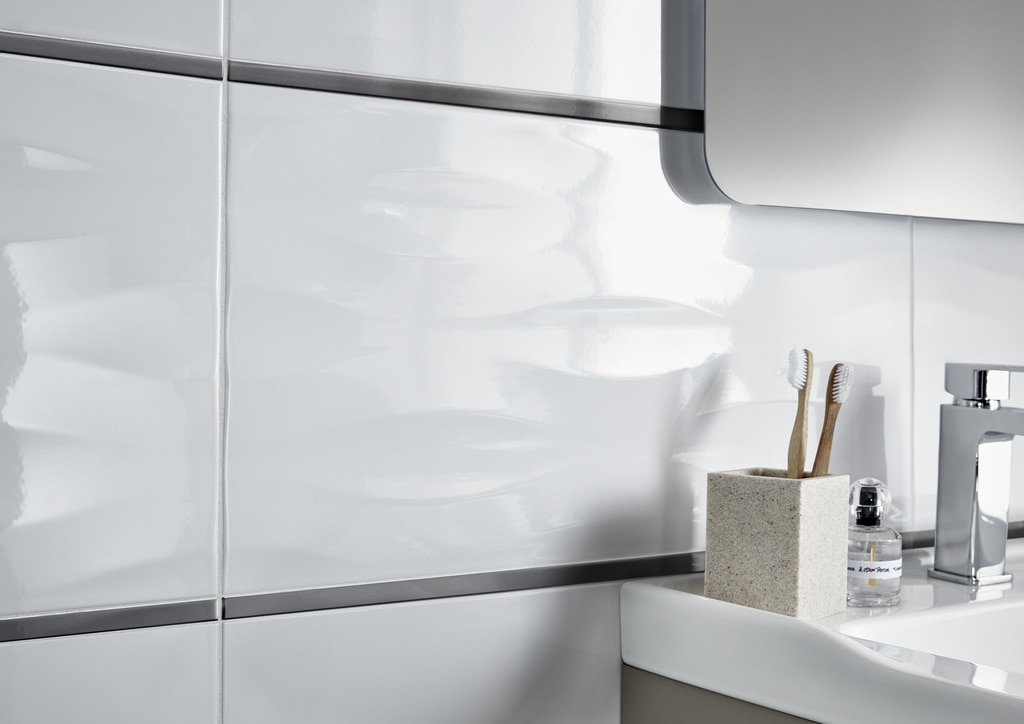 Mozaic interior, negru, sticla, dreptunghiular, 2 x 60 x 8 mm  GoodHome Palmi