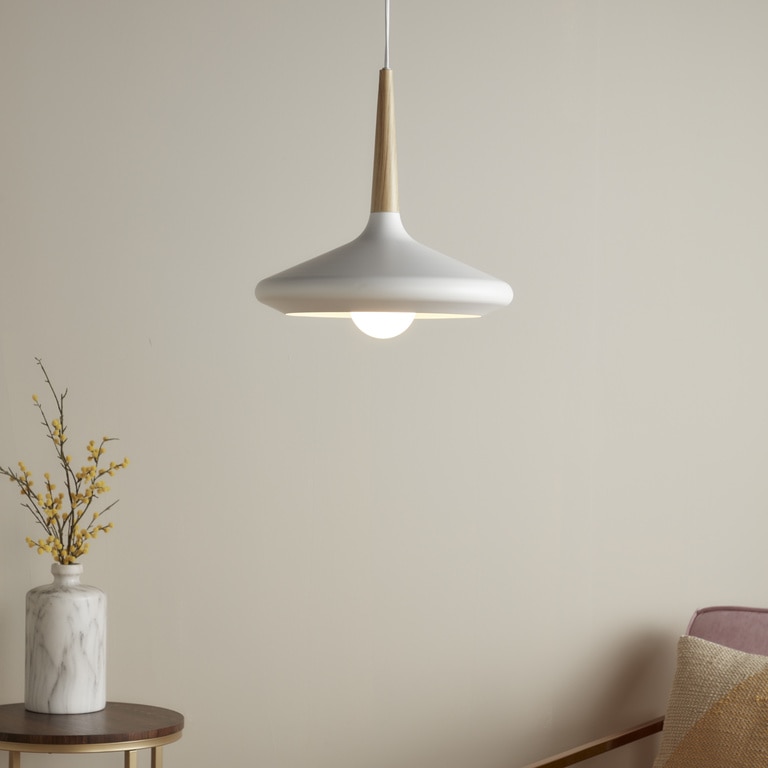 Lustra tip pendul, Alb, 42 W, 1 x E27 • GoodHome Arraqis