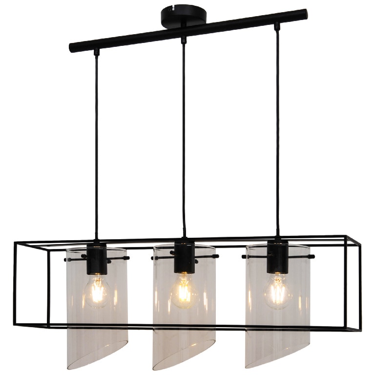 Lustra tip pendul, Negru, 42 W, 3 x E27 • GoodHome Daluiz