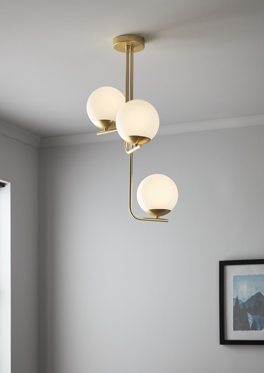 Lustra tip pendul, Auriu, 10 W, 3 x E14  GoodHome Baldaz