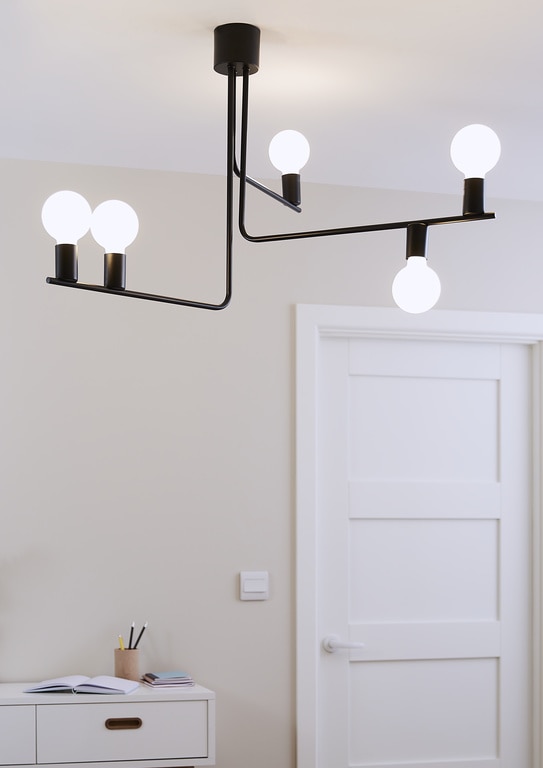 Lustra tip pendul, Negru, 60 W, 5 x E27 • GoodHome Darrah
