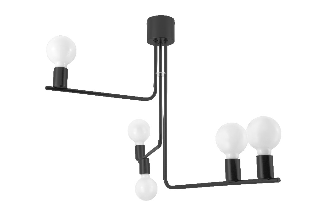 Lustra tip pendul, Negru, 60 W, 5 x E27 • GoodHome Darrah