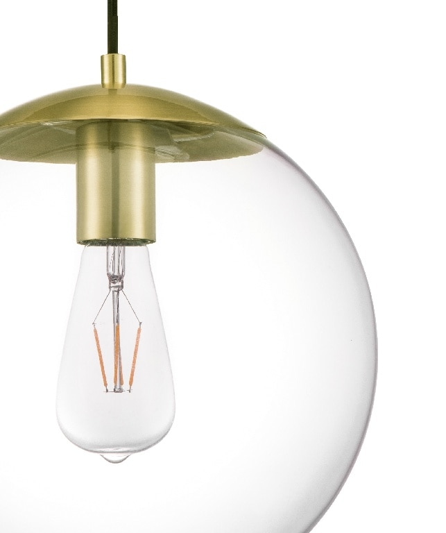 Lustra tip pendul, Transparent/Alama, 28 W, 1 x E27  GoodHome Dacite
