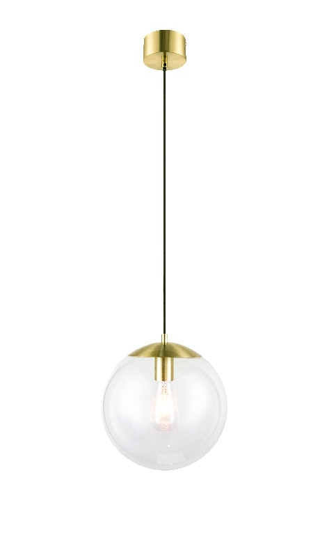 Lustra tip pendul, Transparent/Alama, 28 W, 1 x E27  GoodHome Dacite