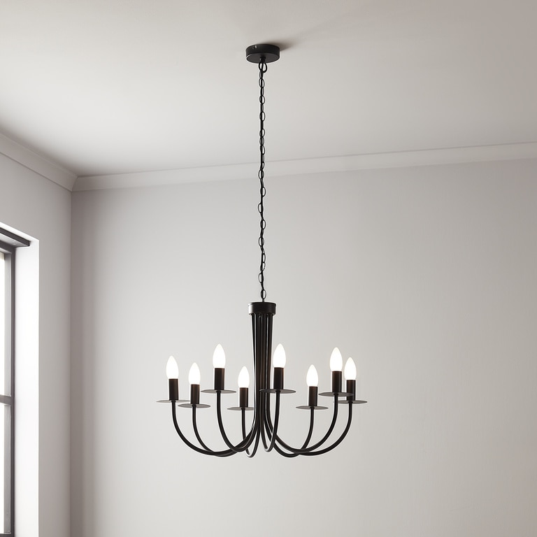 Candelabru, Negru, 28 W, 5 x E14 • GoodHome Mashatu