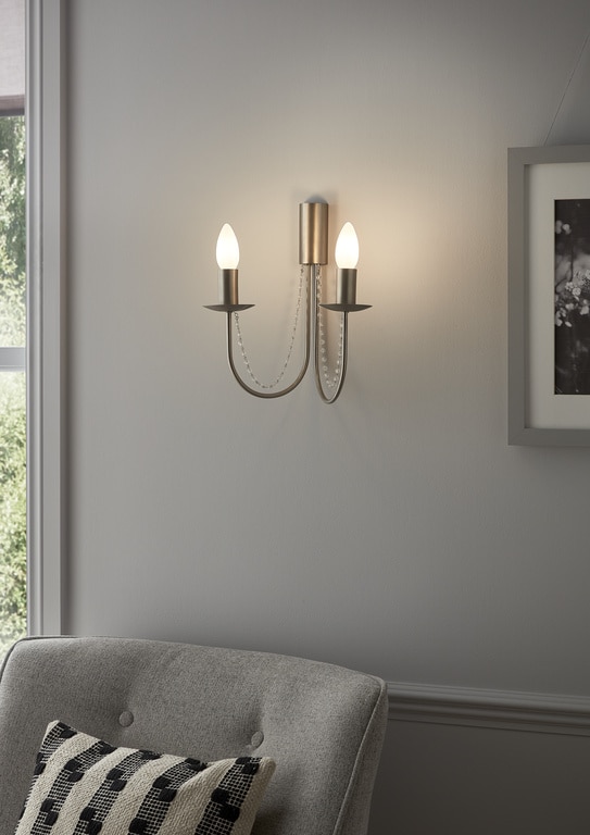 Aplica incandescent, 2 becuri, E14, 56 W • GoodHome Suhel
