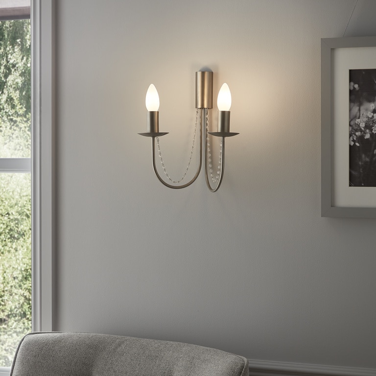 Aplica incandescent, 2 becuri, E14, 56 W • GoodHome Suhel